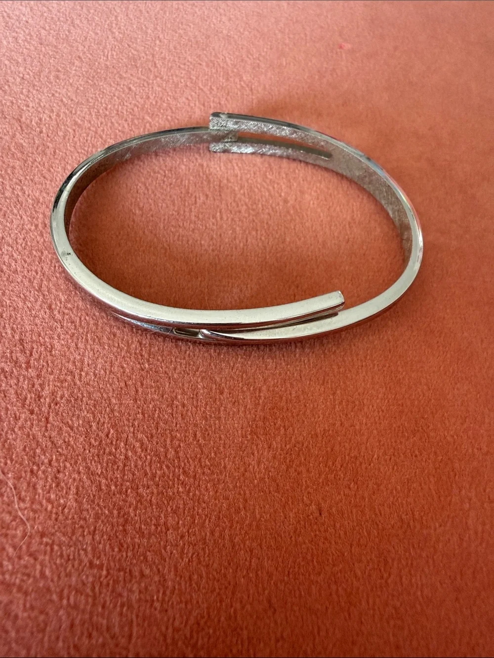 Avon Vintage Hinge Silver Colored Bangle Braclet